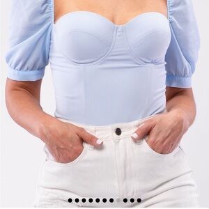 Byegreis Faith Bodysuit XS NWT Baby Blue